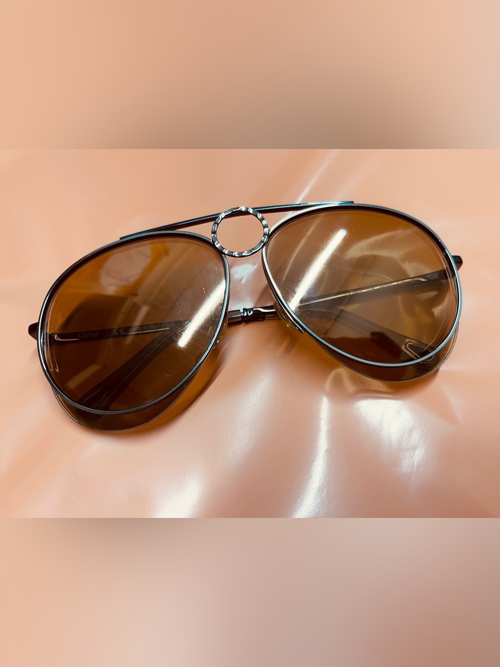 Chloe Romie CE144S 028 Women’s Oversized Aviator Sunglasses Brown 61mm